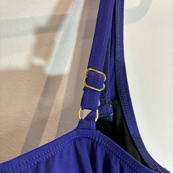 LA BLANCA Sz 22 Island Goddess Ruched Thin Straps Padded One Piece Bathing Suit - Picture 8 of 9